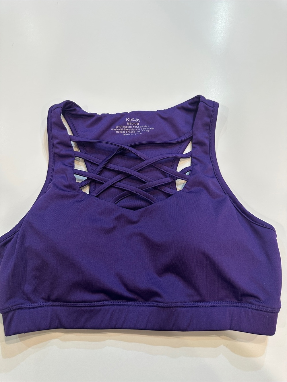 Kiava Purple Crisscross Sports Bra